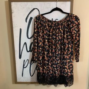 Off The Shoulder Dress With Lace Detail